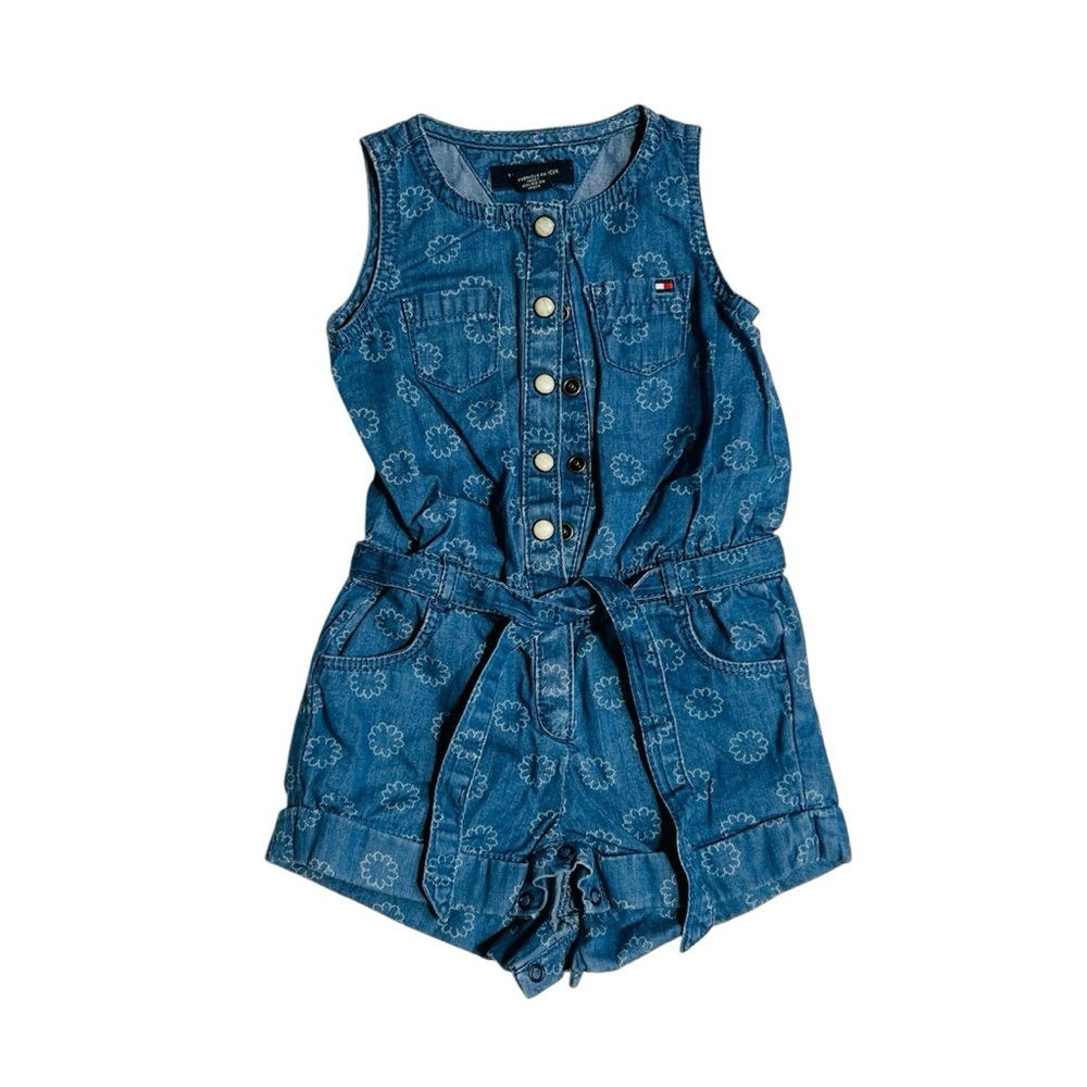 Tommy‎ Hilfiger Blue Denim Baby Girls Romper